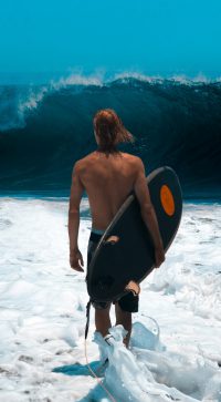 Boy,,Surfing,,Big,Ocean,Wave